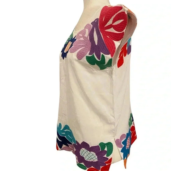 . Marie Womens Maya Embroidered Mexican Textile Shirt Blouse - Picture 3 of 7